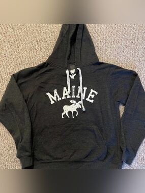 Maine Graphic Hoodie  - Charcoal